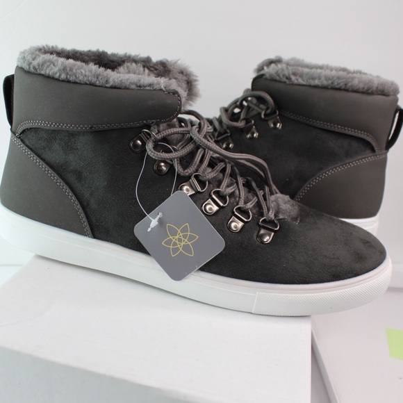 Harmony Balance NWT Flourish Grey Fur Booties 10 - Picture 2 of 5